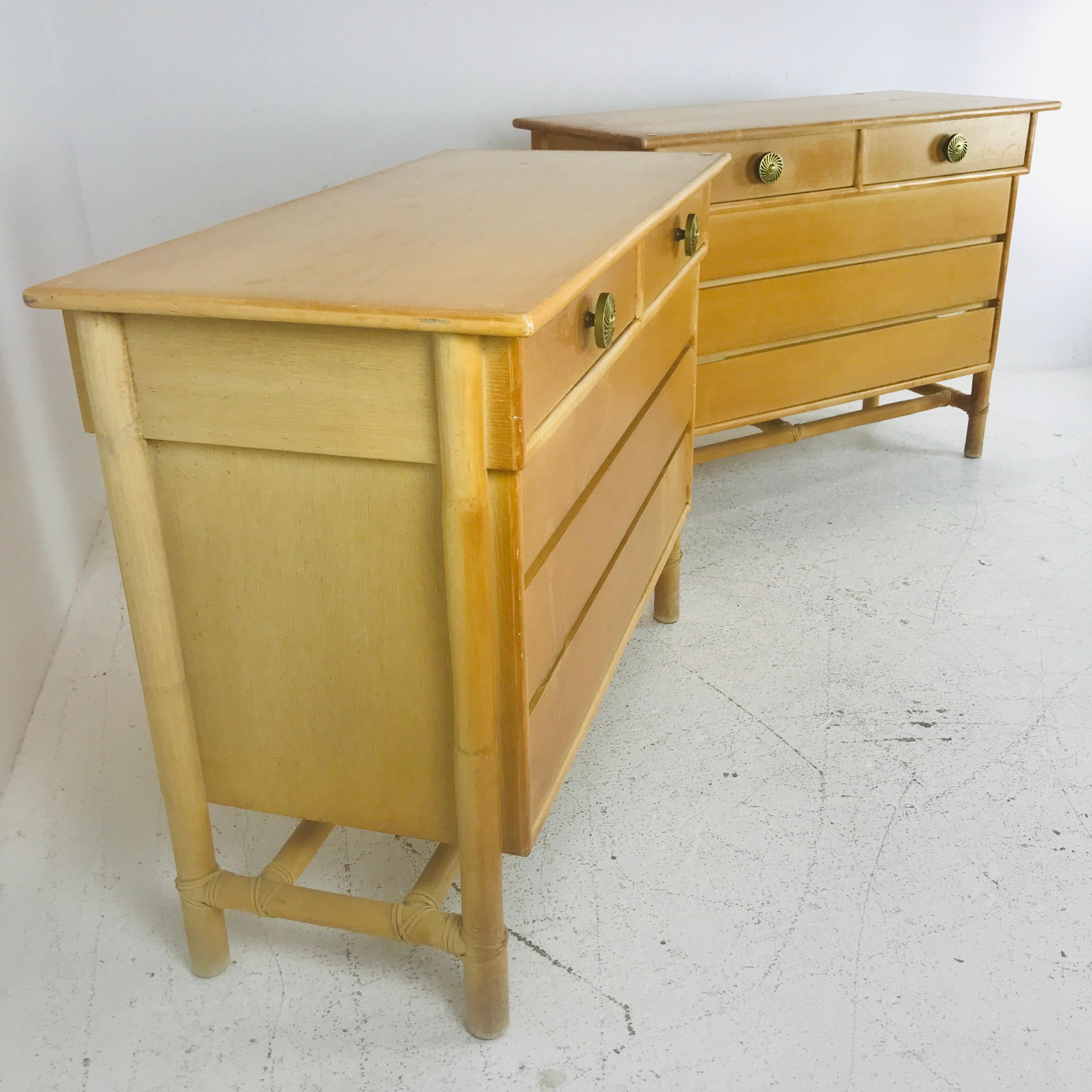 Woodwork Pair of McGuire Commodes/Chests