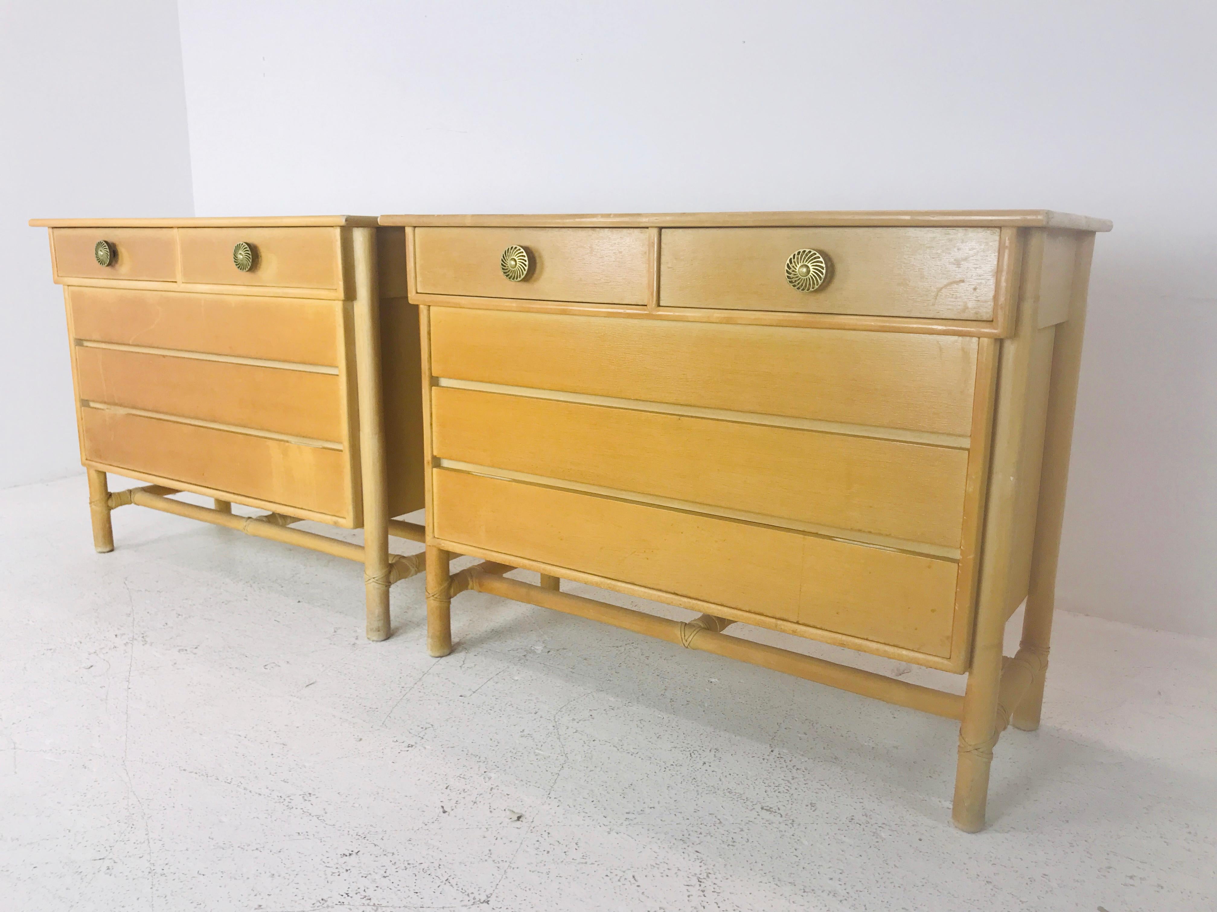 Pair of McGuire Commodes/Chests In Good Condition In Dallas, TX