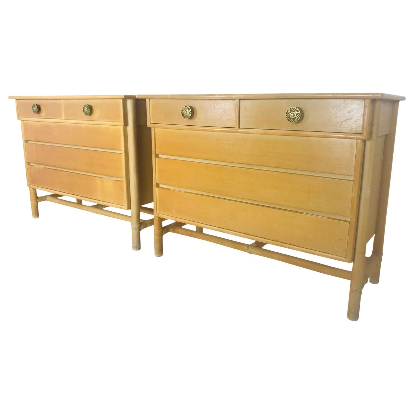 Pair of McGuire Commodes/Chests