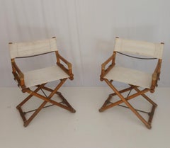 Pair of McGuire Director's Chairs, 50s
