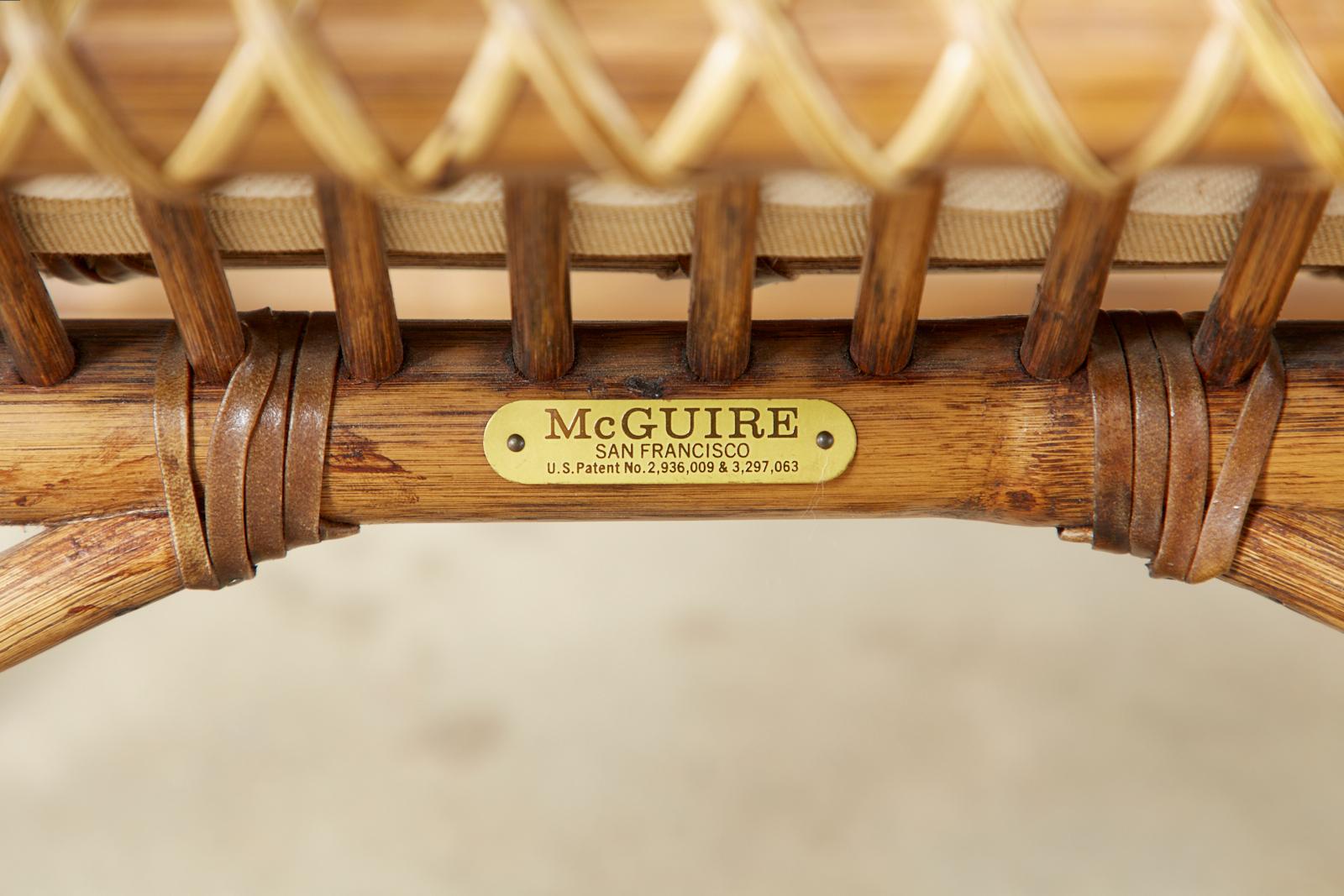 Pair of McGuire Organic Modern Bamboo Rattan Armchairs 13