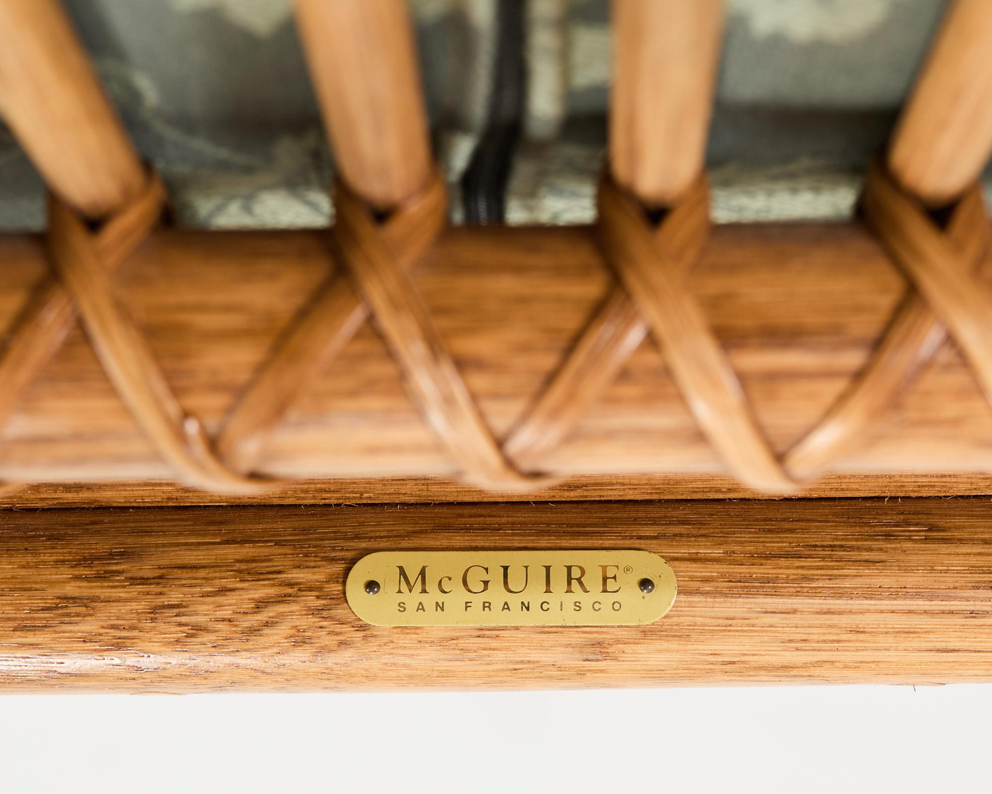 Pair of McGuire Organic Modern Bamboo Rattan Footstool Ottomans 1