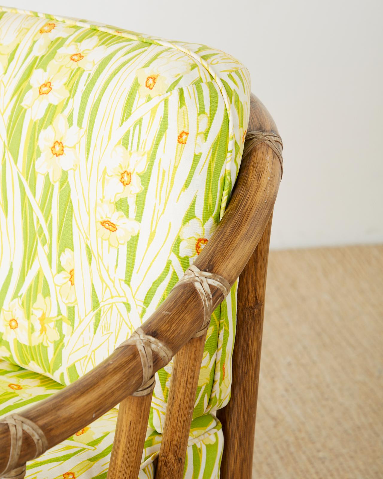 Pair of McGuire Organic Modern Bamboo Rattan Lounge Chairs 6