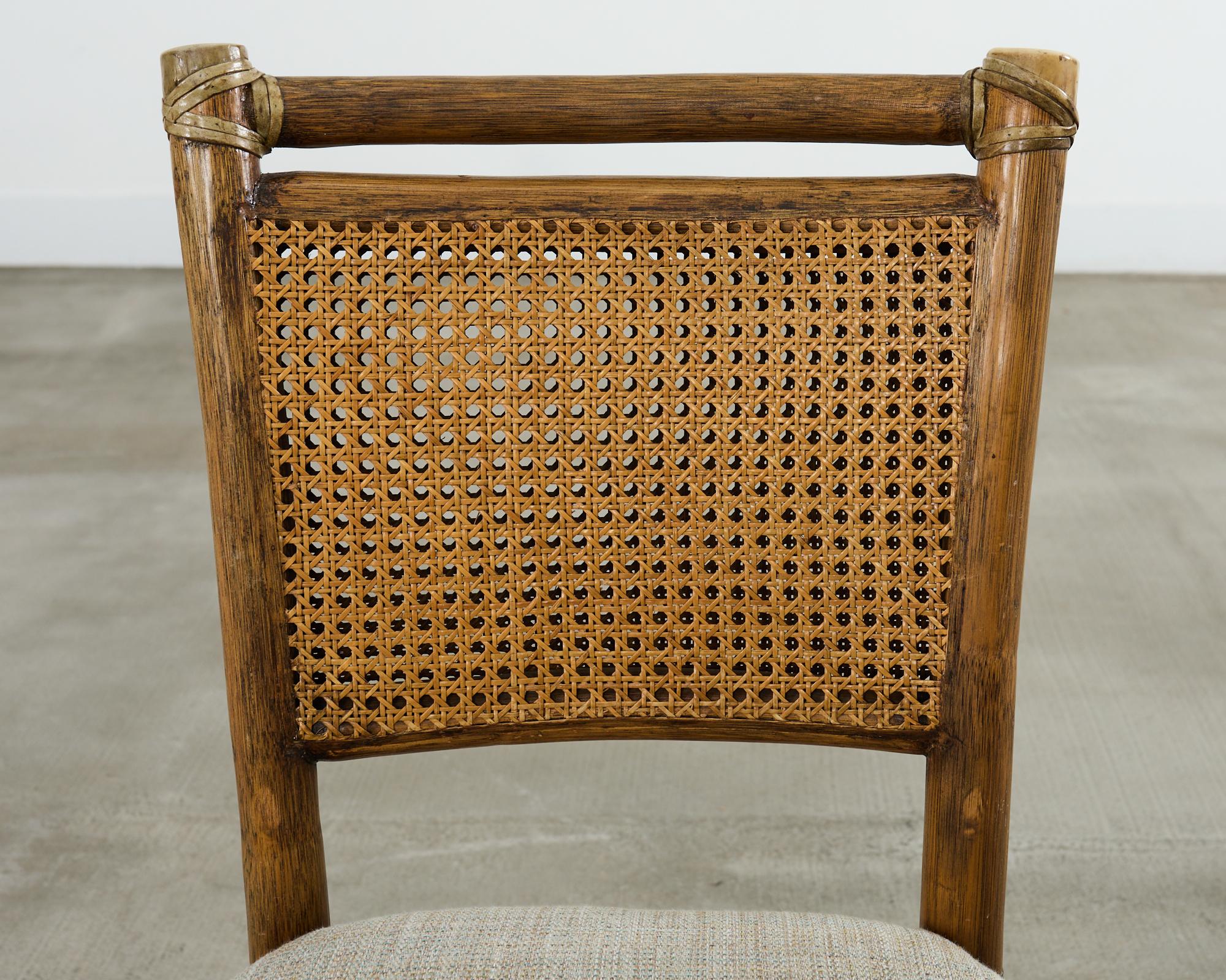 Coppia di sedie da pranzo moderne organiche McGuire in rattan e canna in vendita 7
