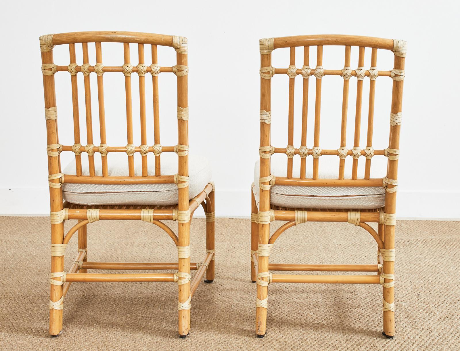 Pair of McGuire Organic Modern Rattan Balboa Dining Chairs 8