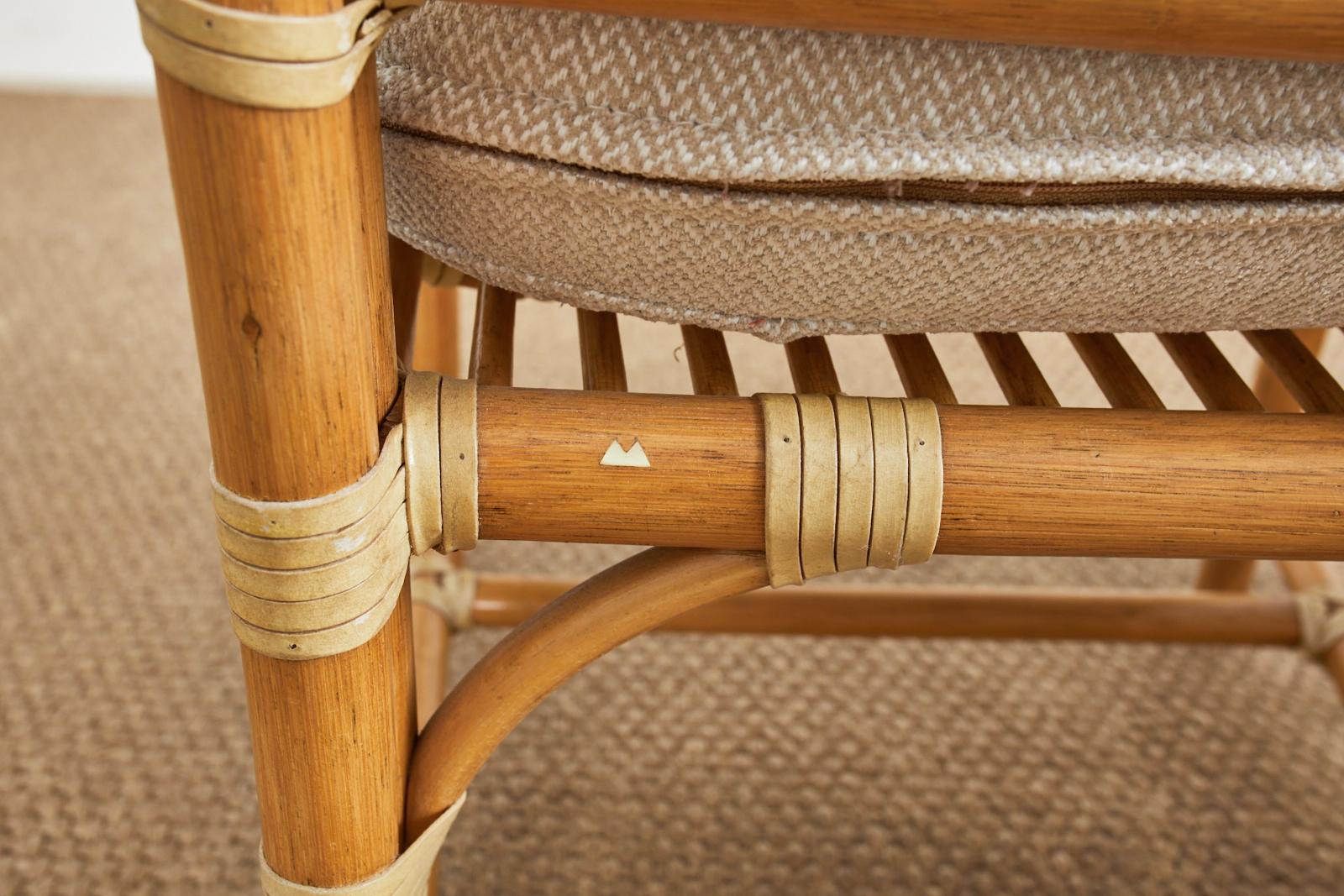 Pair of McGuire Organic Modern Rattan Balboa Dining Chairs In Good Condition In Rio Vista, CA