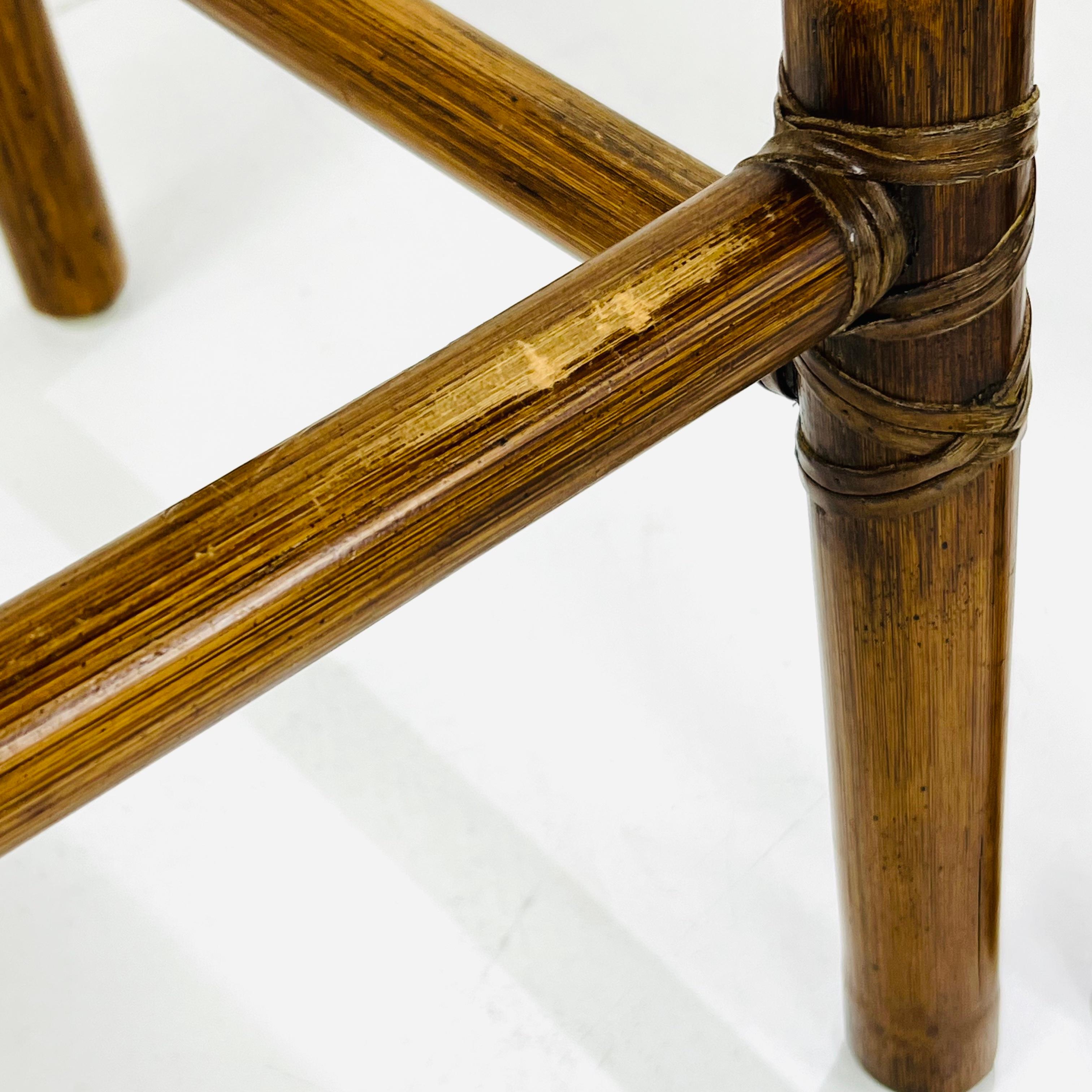 Pair of McGuire Organic Modern Rattan Bar Stools 3