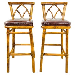 Coppia di sgabelli da bar McGuire in rattan biologico moderno