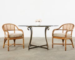 Pair of McGuire Organic Modern Rattan Cane Armchairs