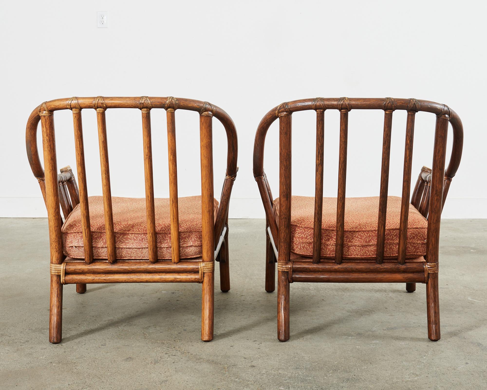 Pair of McGuire Organic Modern Rattan Lounge Chairs  13