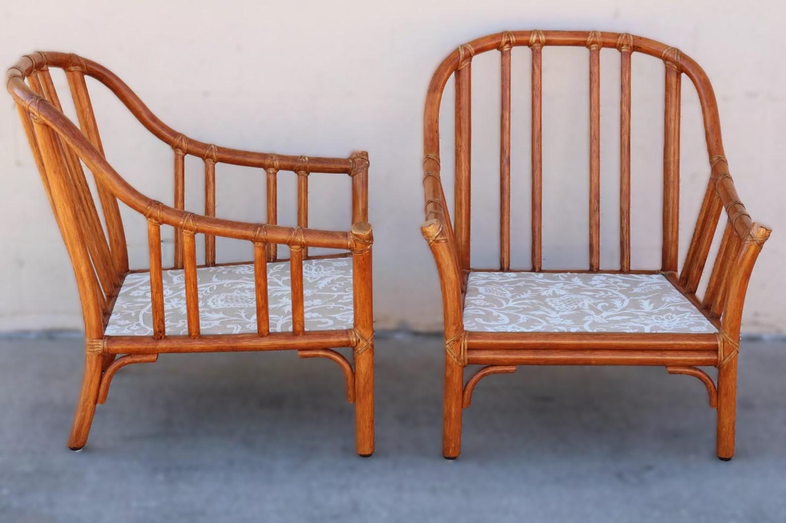 Pareja de tumbonas modernas de ratán orgánico de Elinor McGuire Estadounidense en venta