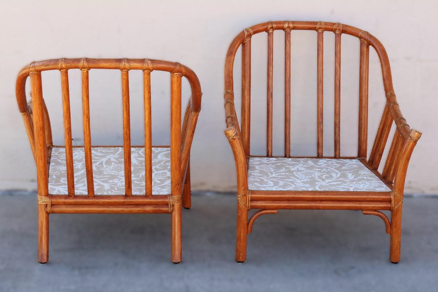 Pareja de tumbonas modernas de ratán orgánico de Elinor McGuire en venta 2