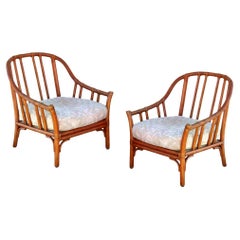 Pair of Organic Modern Rattan Lounge Chairs by Elinor McGuire