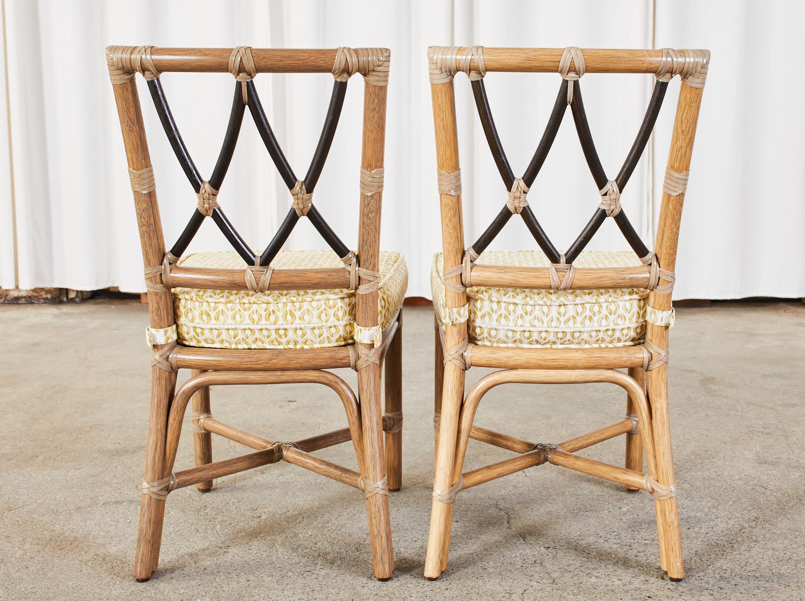 Pair of McGuire Organic Modern Rattan Pixley Dining Chairs 7