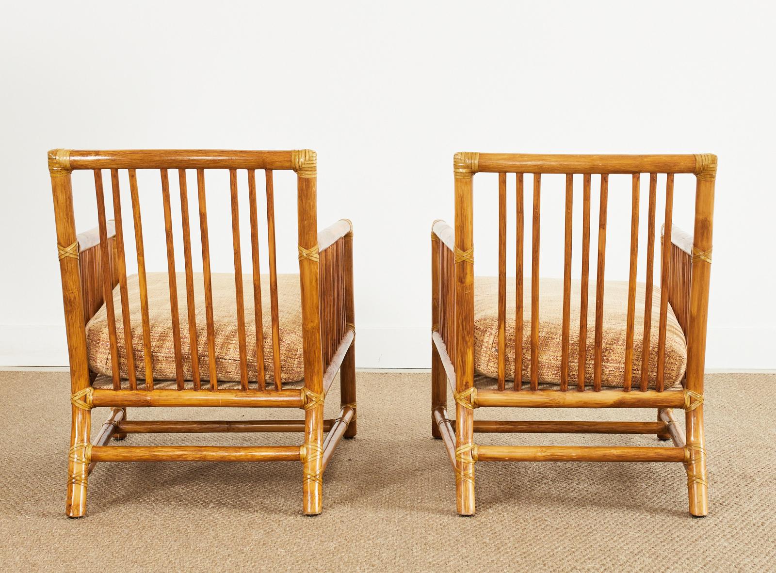 Paire de fauteuils de salon McGuire en rotin organique et moderne en vente 9