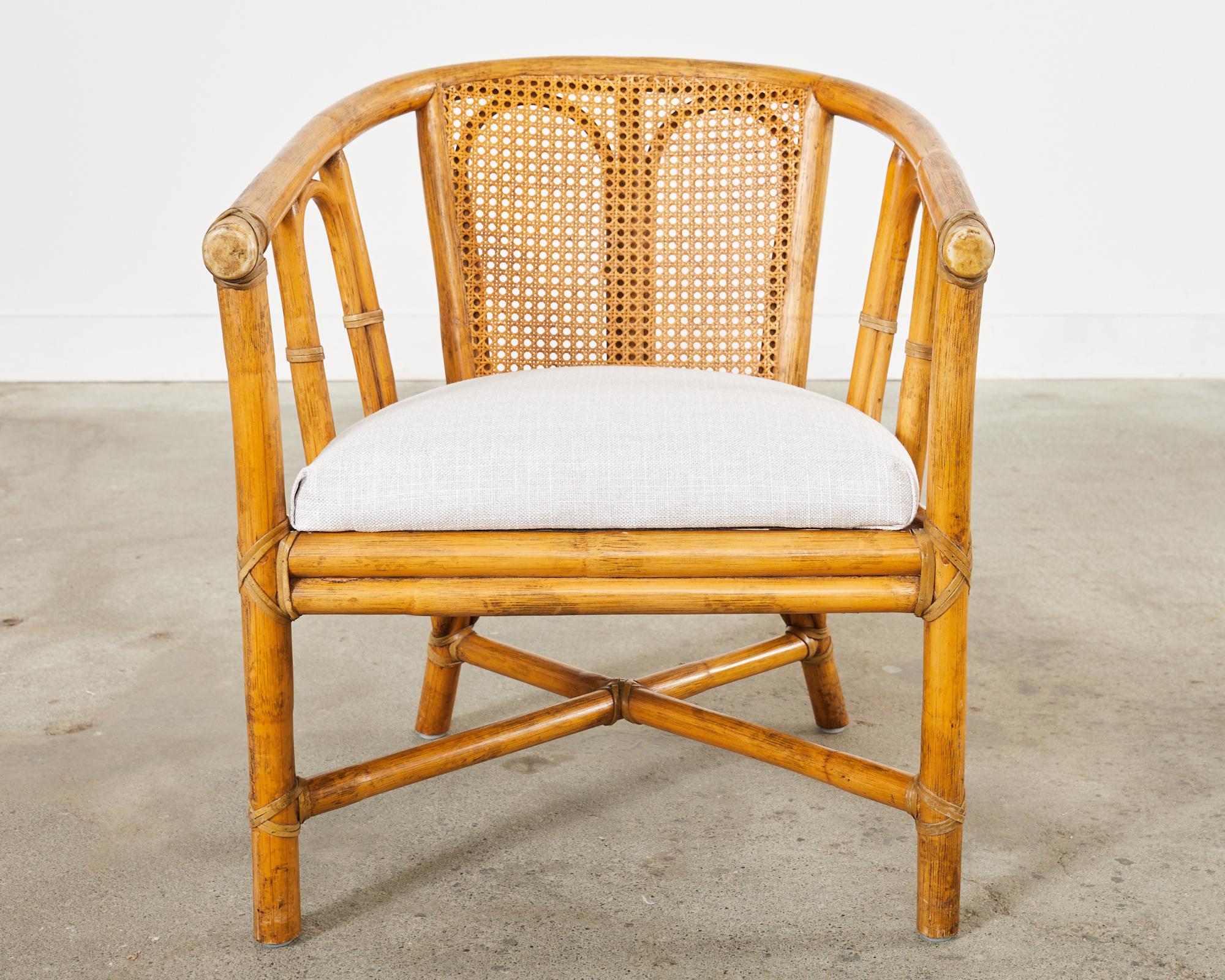 Paire de chaises longues en rotin Cane Barrel de style Modernity Organic en vente 2