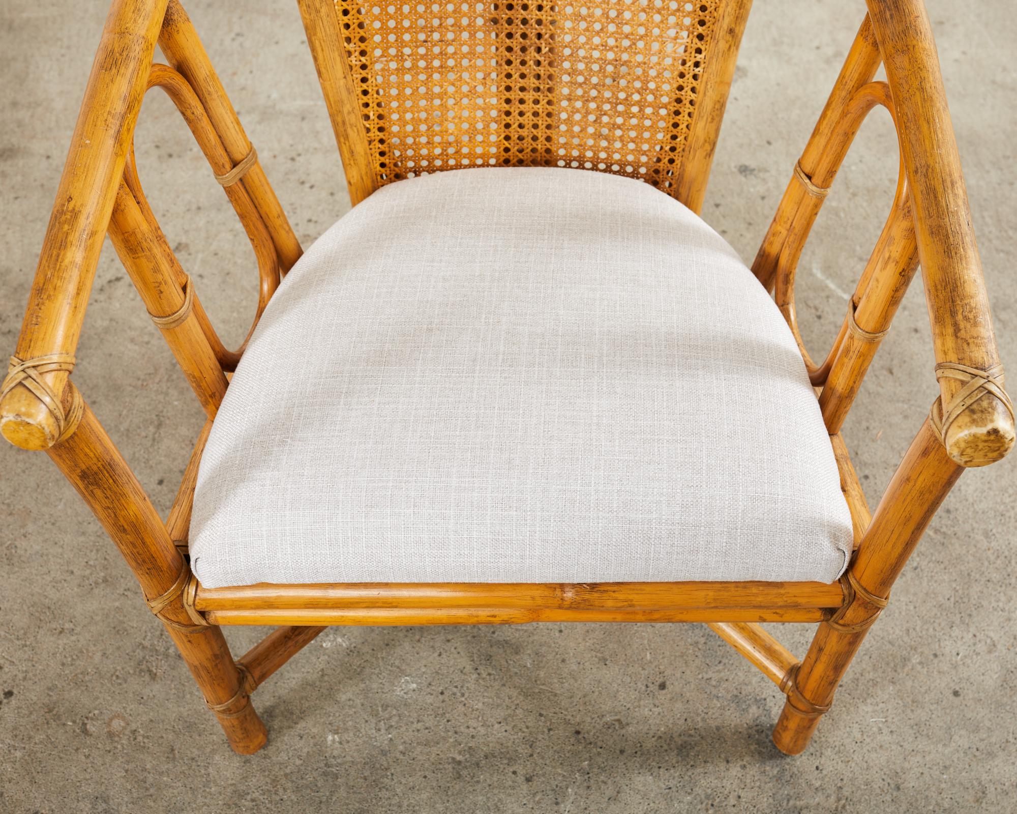 Paar McGuire Organic Modern Style Rattan Cane Barrel Lounge Chairs im Angebot 5