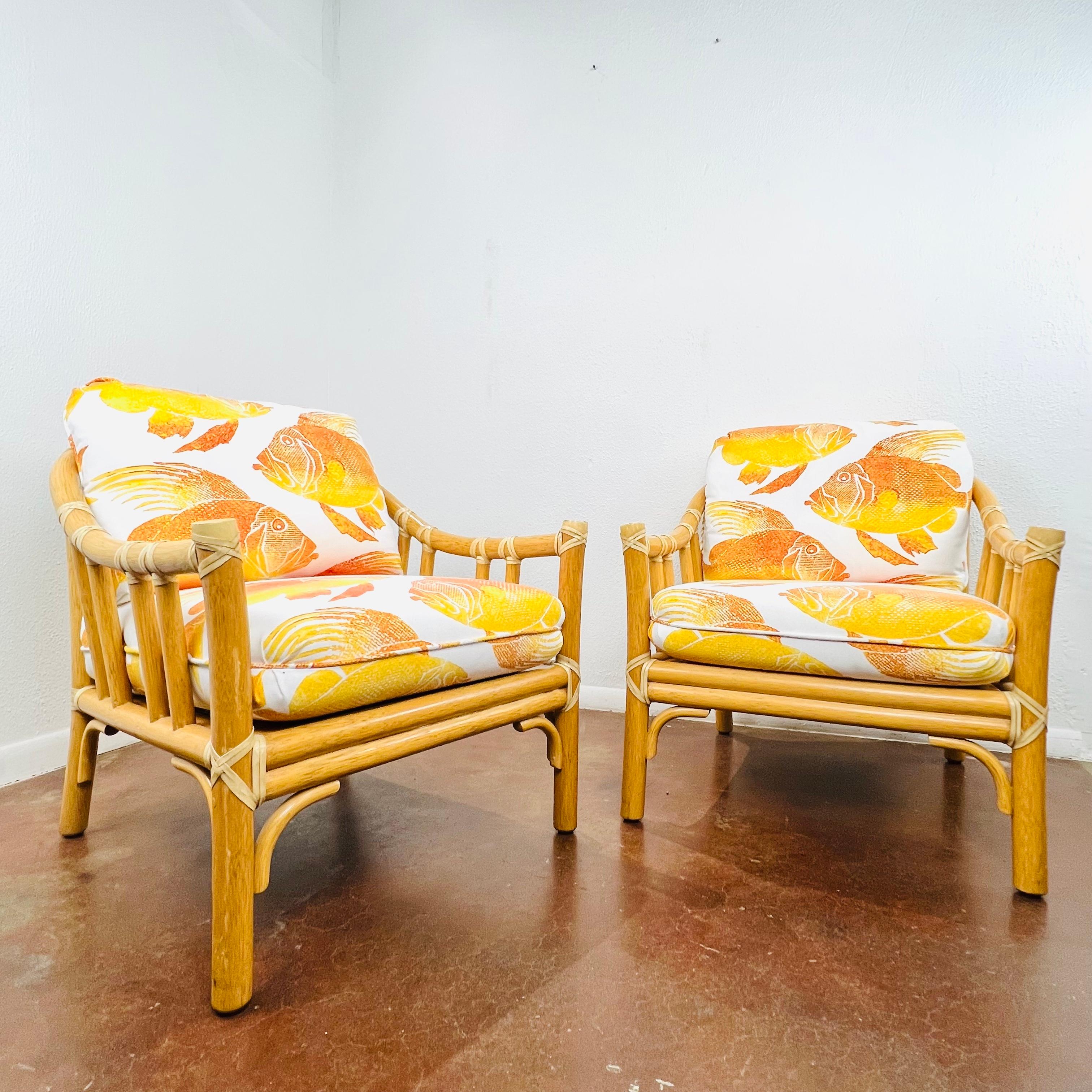 Paar McGuire Rattan-Sessel (Organische Moderne) im Angebot
