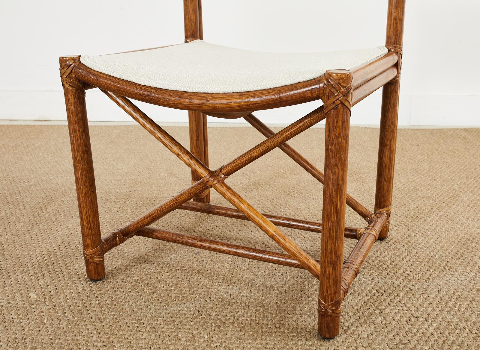 Pair of McGuire Rattan Caned Directors Style Dining Chairs 6