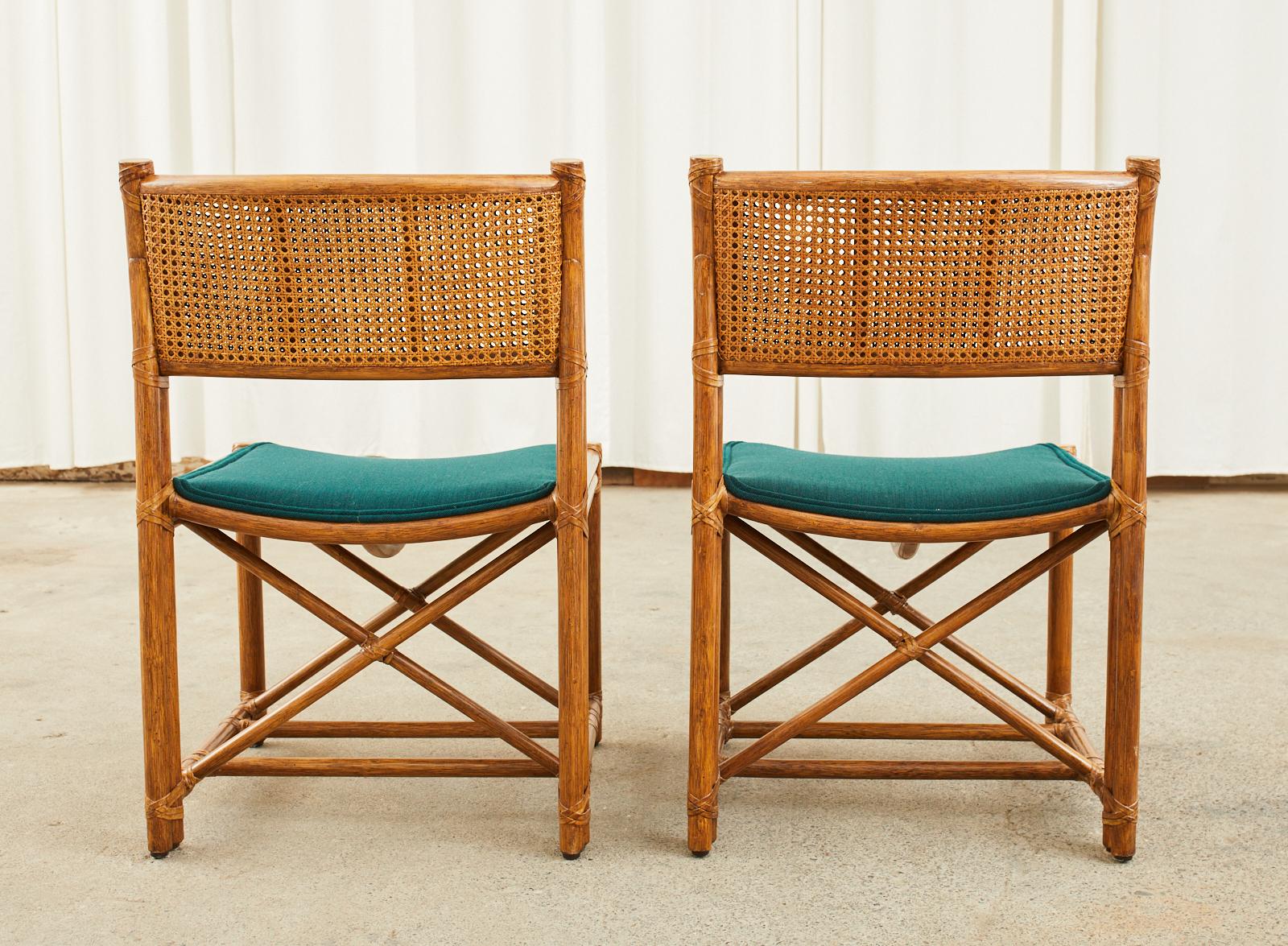 Pair of McGuire Rattan Caned Directors Style Dining Chairs 7