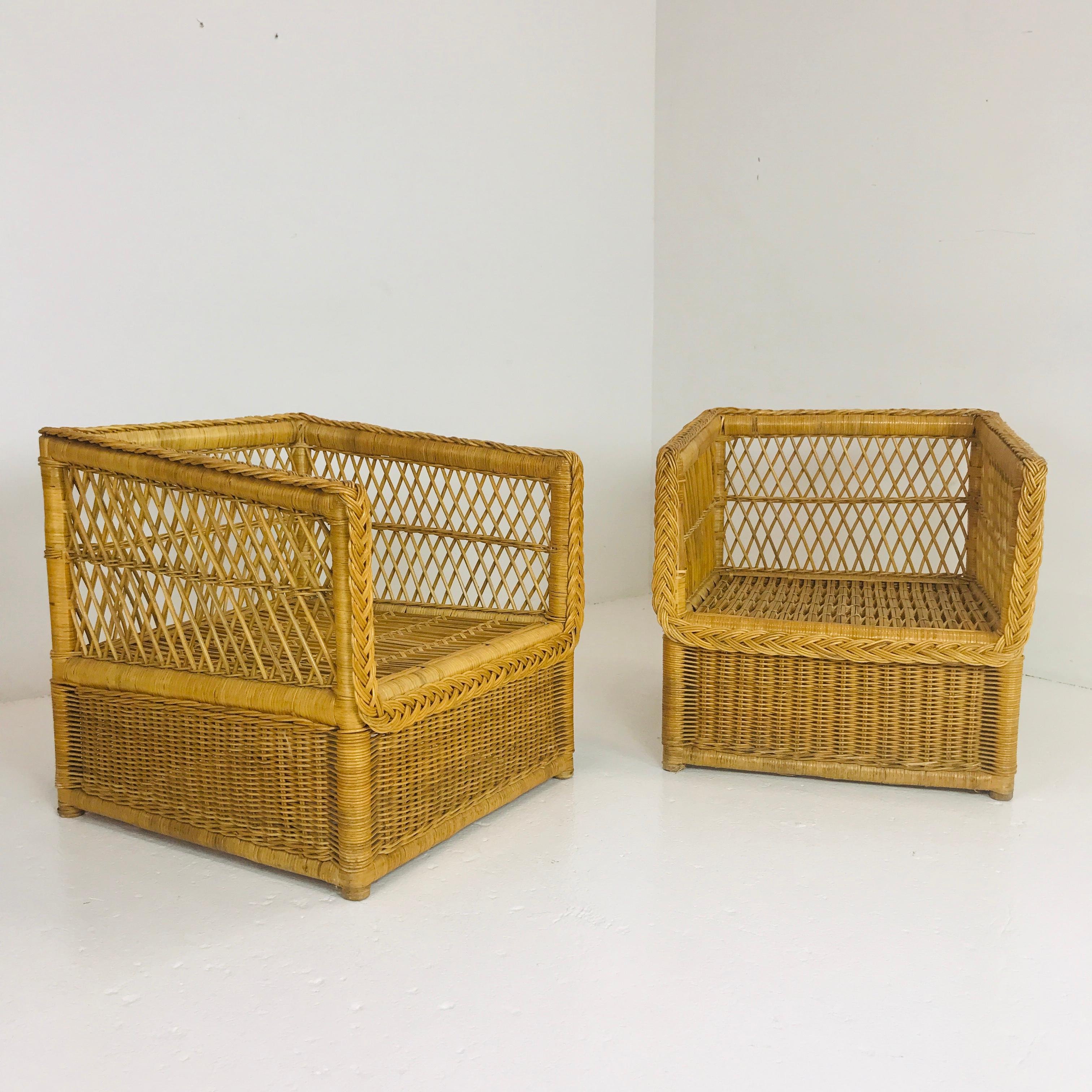 Pair of McGuire Rattan Chairs 3