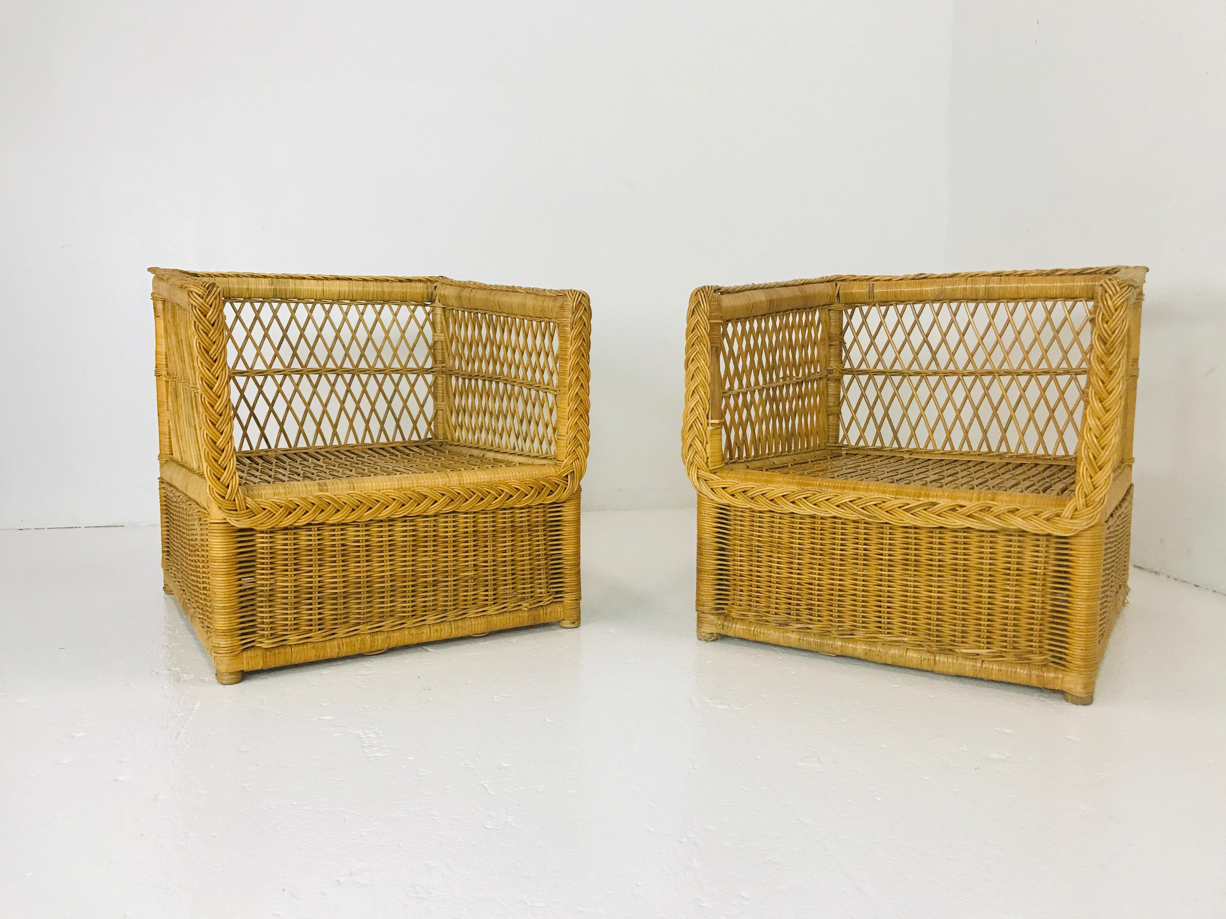 Pair of McGuire Rattan Chairs 4