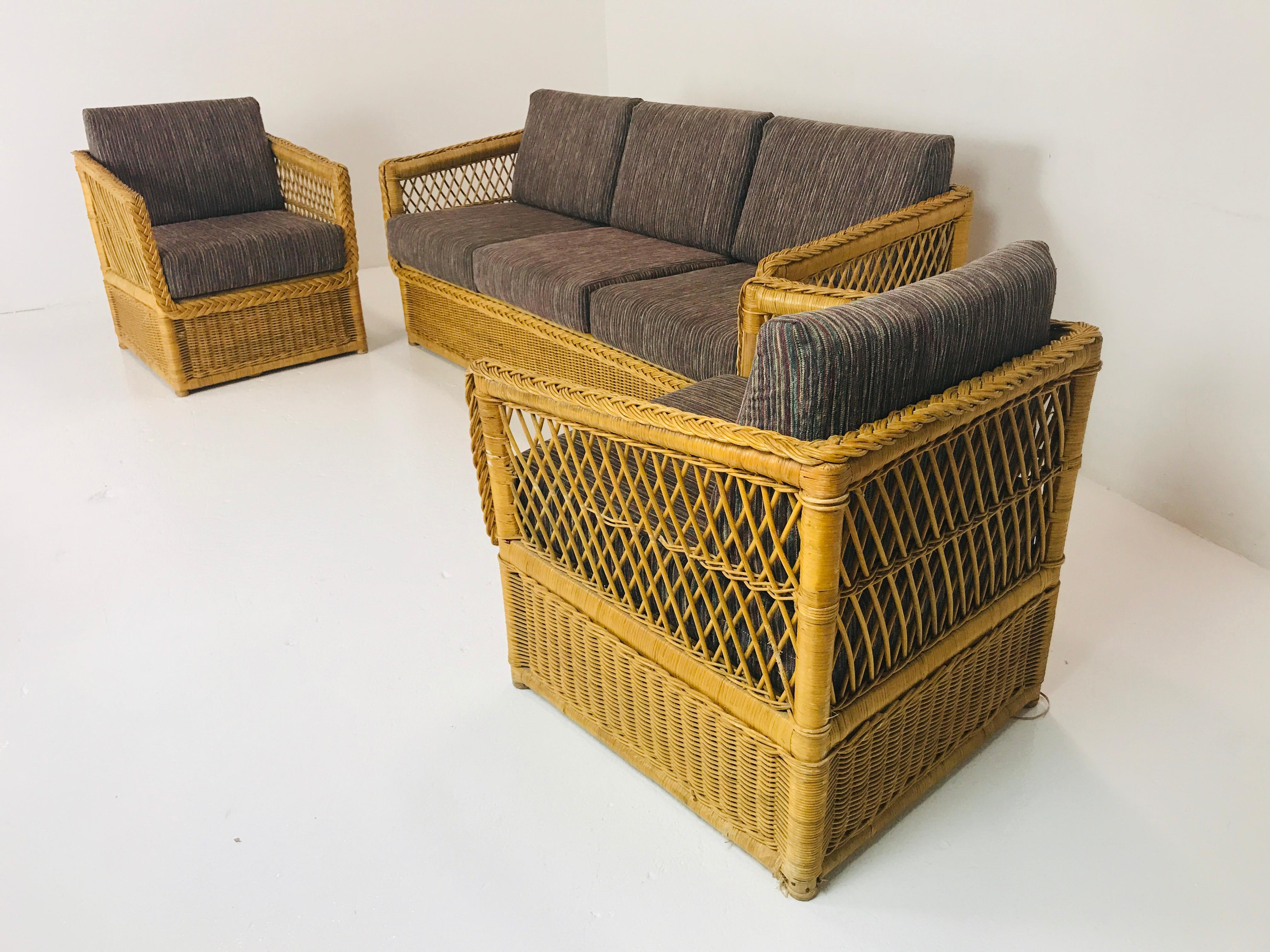 Pair of McGuire Rattan Chairs 6