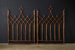 Pair of McGuire Rattan Gothic Revival Twin Headboards