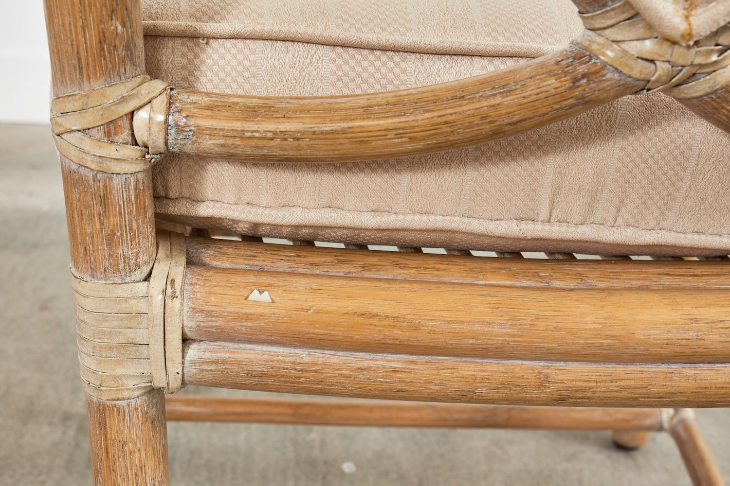 Coppia di poltrone da pranzo Leona Looping in rattan McGuire in vendita 8