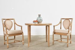 Pair of McGuire Rattan Leona Loop Back Dining Armchairs