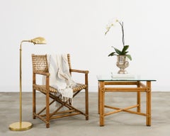 Pair of McGuire Rattan Organic Lacquered Side End Tables