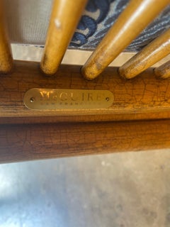 Pair of McGuire Rattan Target Back Dining Chairs