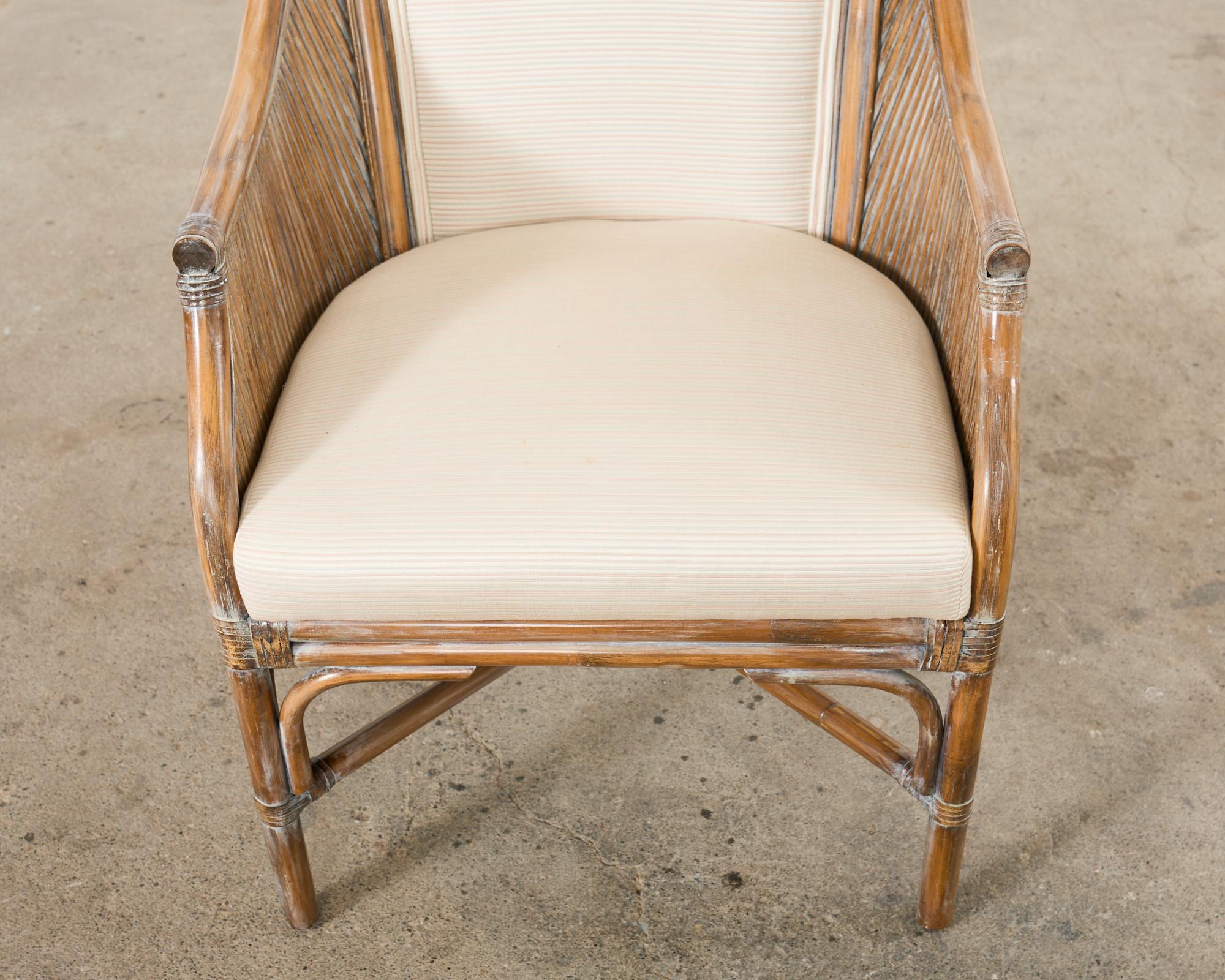 Coppia di sedie a botte in stile McGuire in rattan organico e moderno in vendita 9