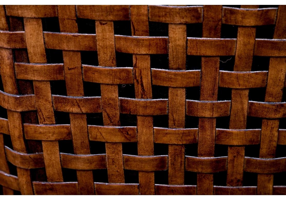 Pair Of McGuire Woven Leather Antalya Lounge Chairs For Sale 4
