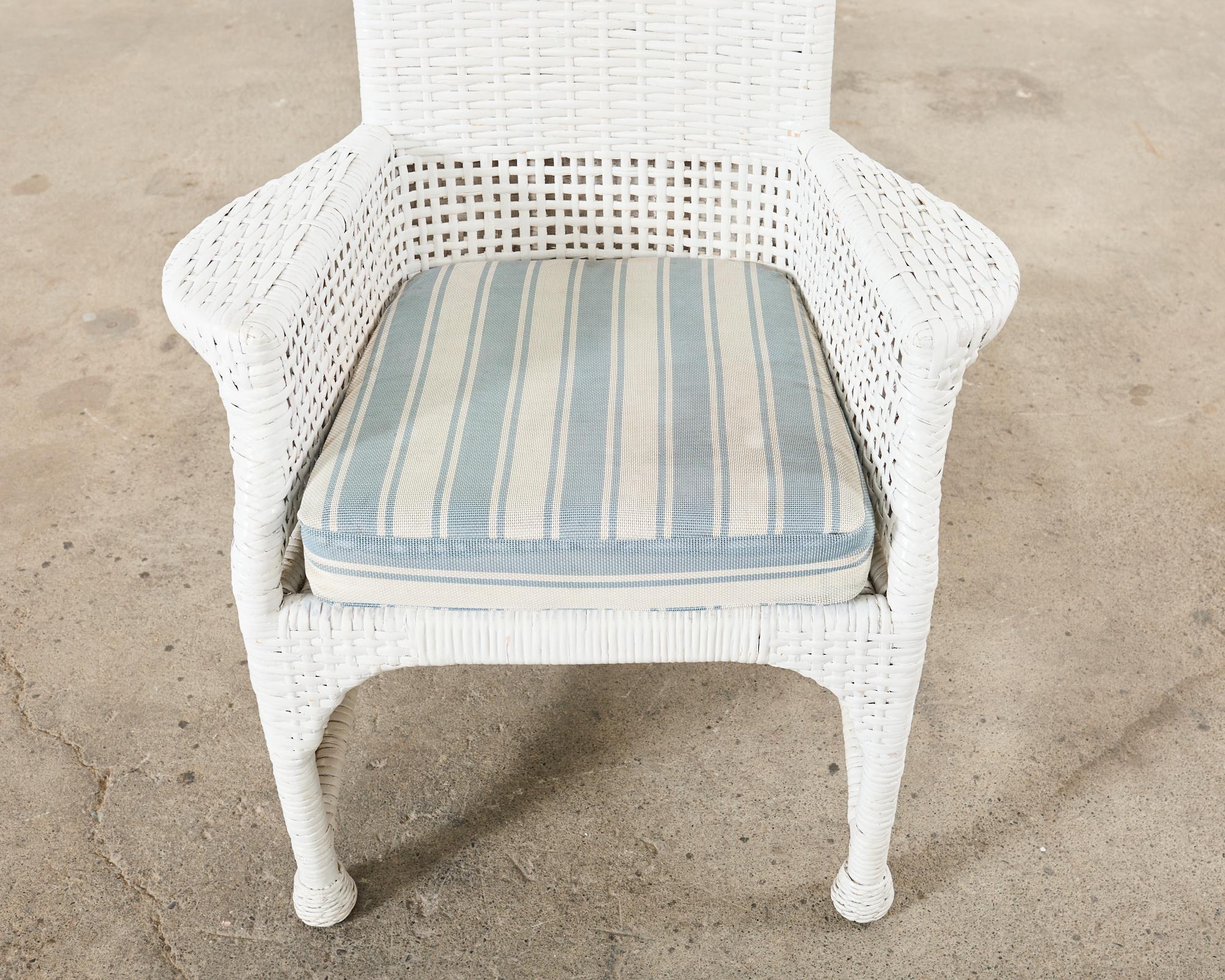 Pair of McGuire Woven Rattan Wicker Organic Modern Armchairs 9