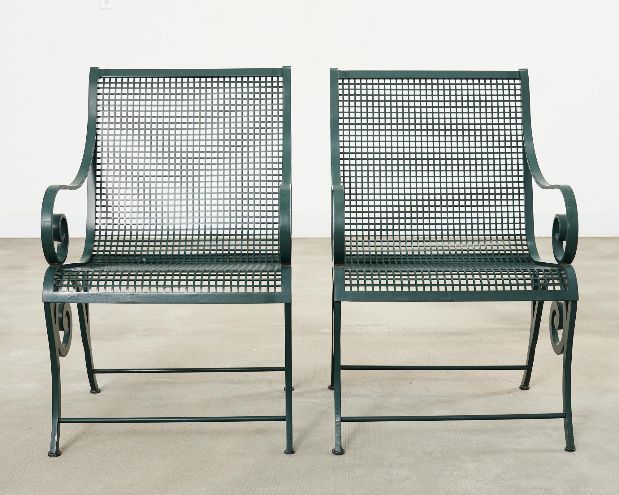 American Pair of McKinnon and Harris Regency Garden Lounge Chairs For Sale