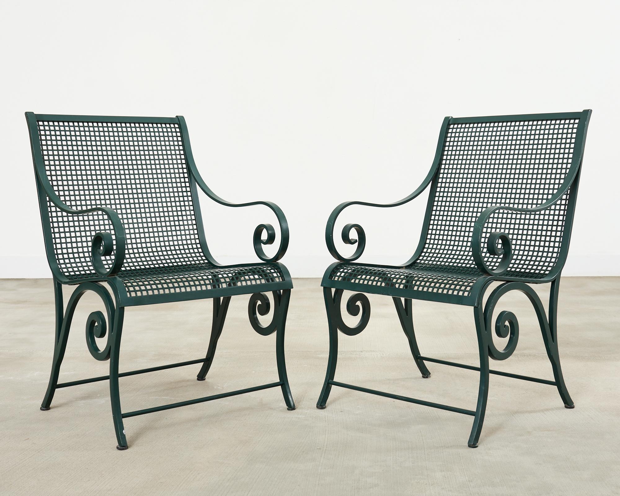 Hand-Crafted Pair of McKinnon and Harris Regency Garden Lounge Chairs For Sale