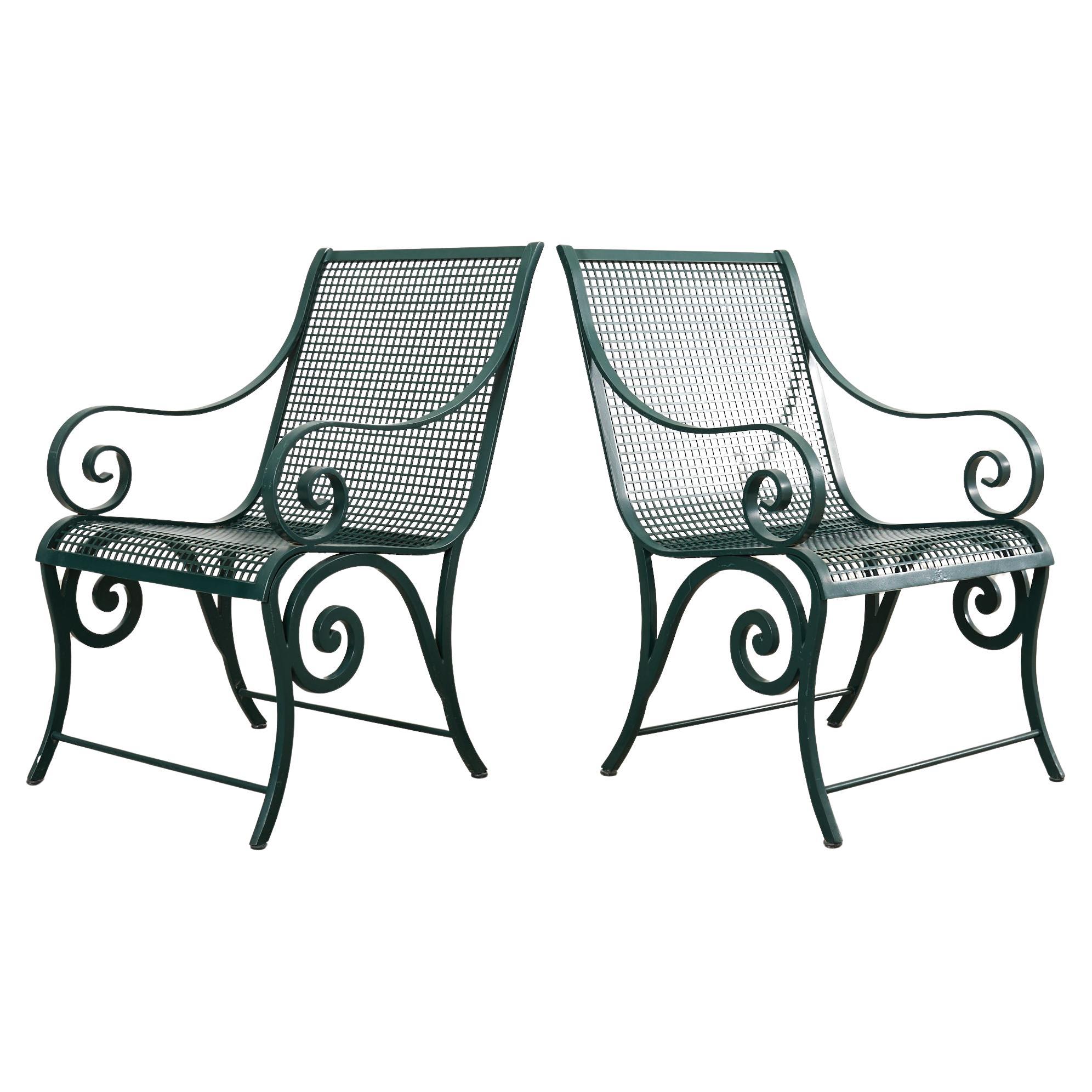 Pair of McKinnon and Harris Regency Garden Lounge Chairs For Sale