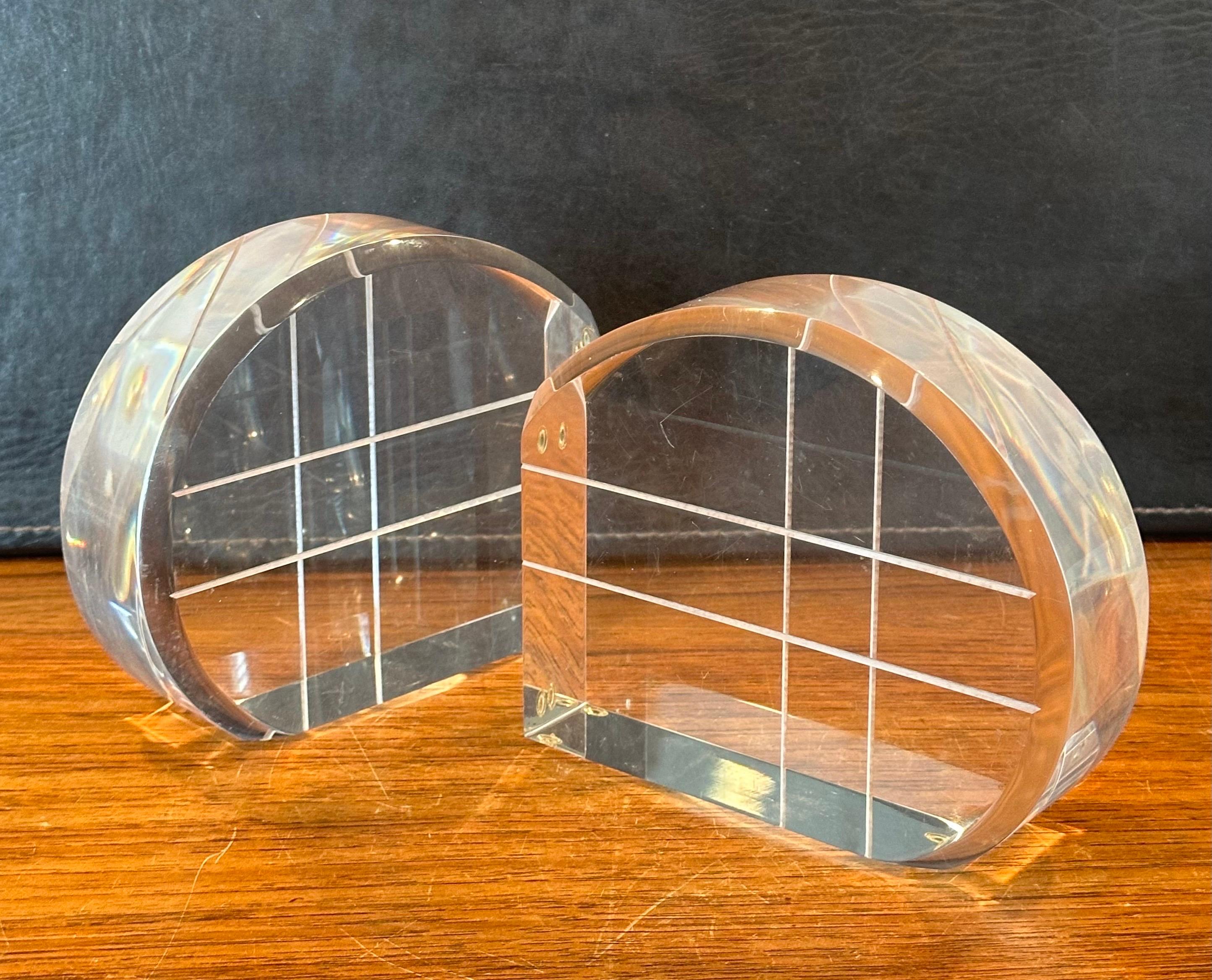 Pair of MCM Arched Lucite Bookends in the Style of Herb Ritts 2