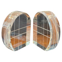 Pair of MCM Arched Lucite Bookends in the Style of Herb Ritts