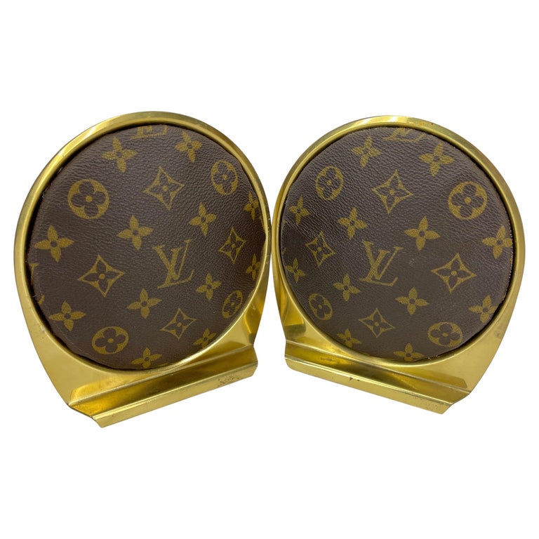 Pair of MCM Brass Bookends with Louis Vuitton Monogram Fabric For Sale at  1stDibs