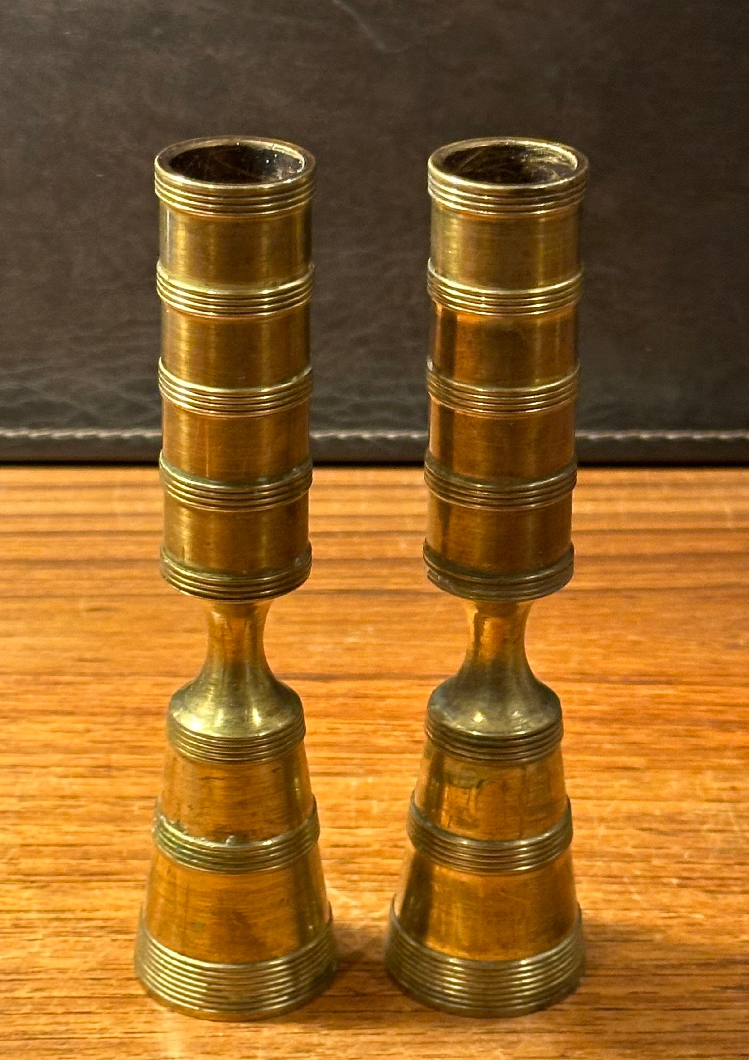 Pair of MCM Brass Turned Candlesticks by Jens Quistgaard for Dansk 2