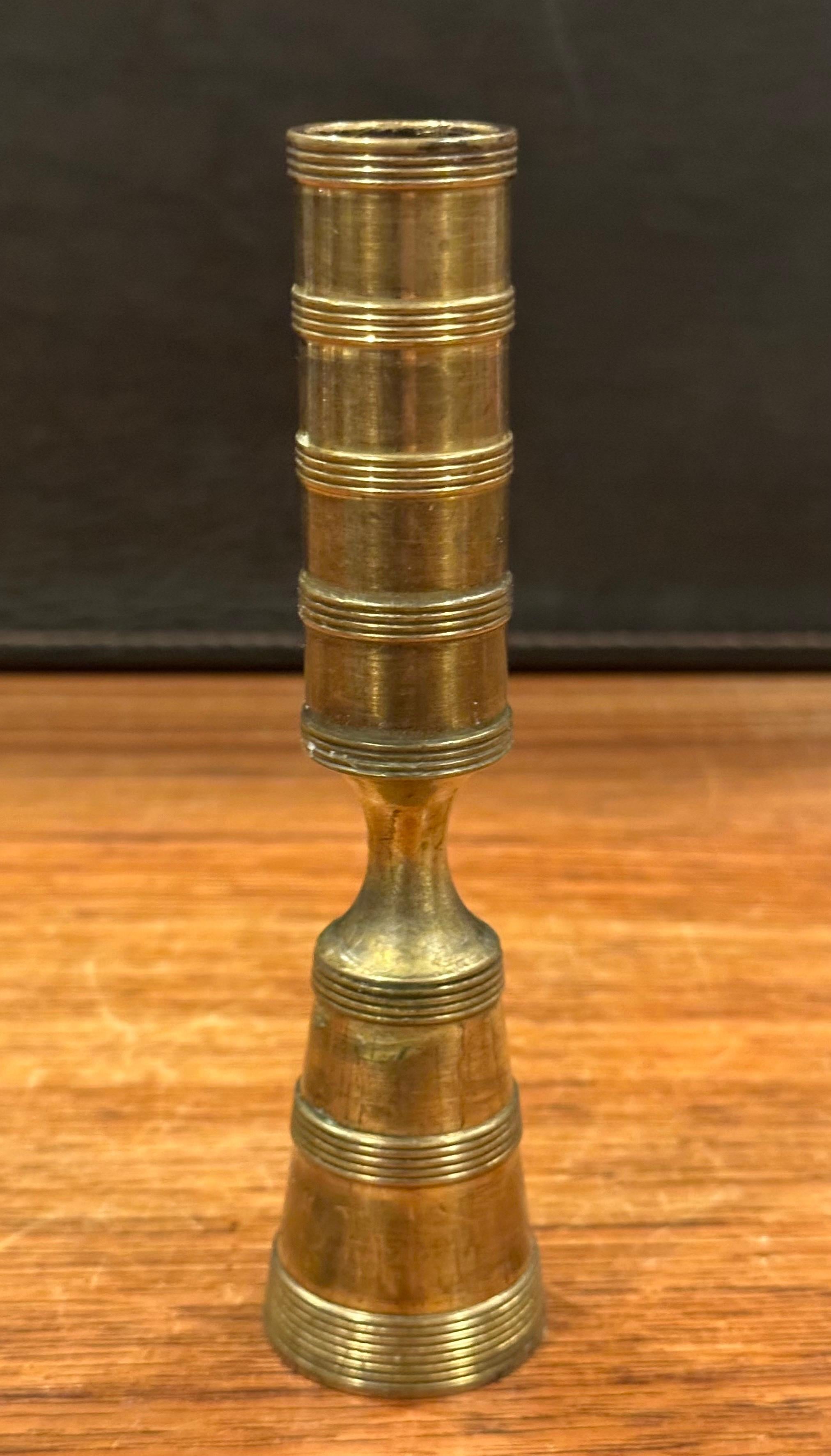 Pair of MCM Brass Turned Candlesticks by Jens Quistgaard for Dansk 3