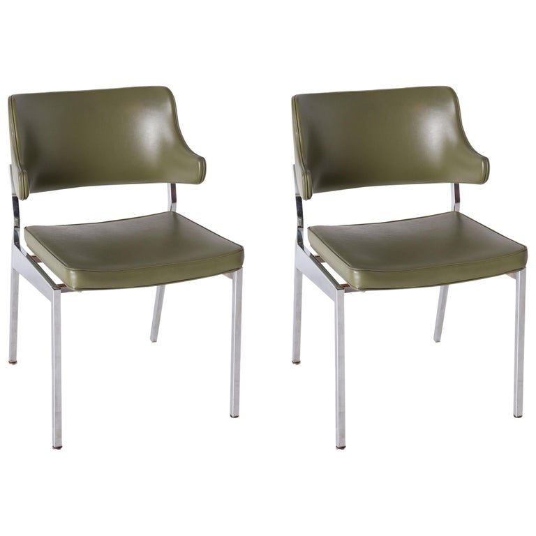 Pair of MCM Chrome Chairs at 1stDibs