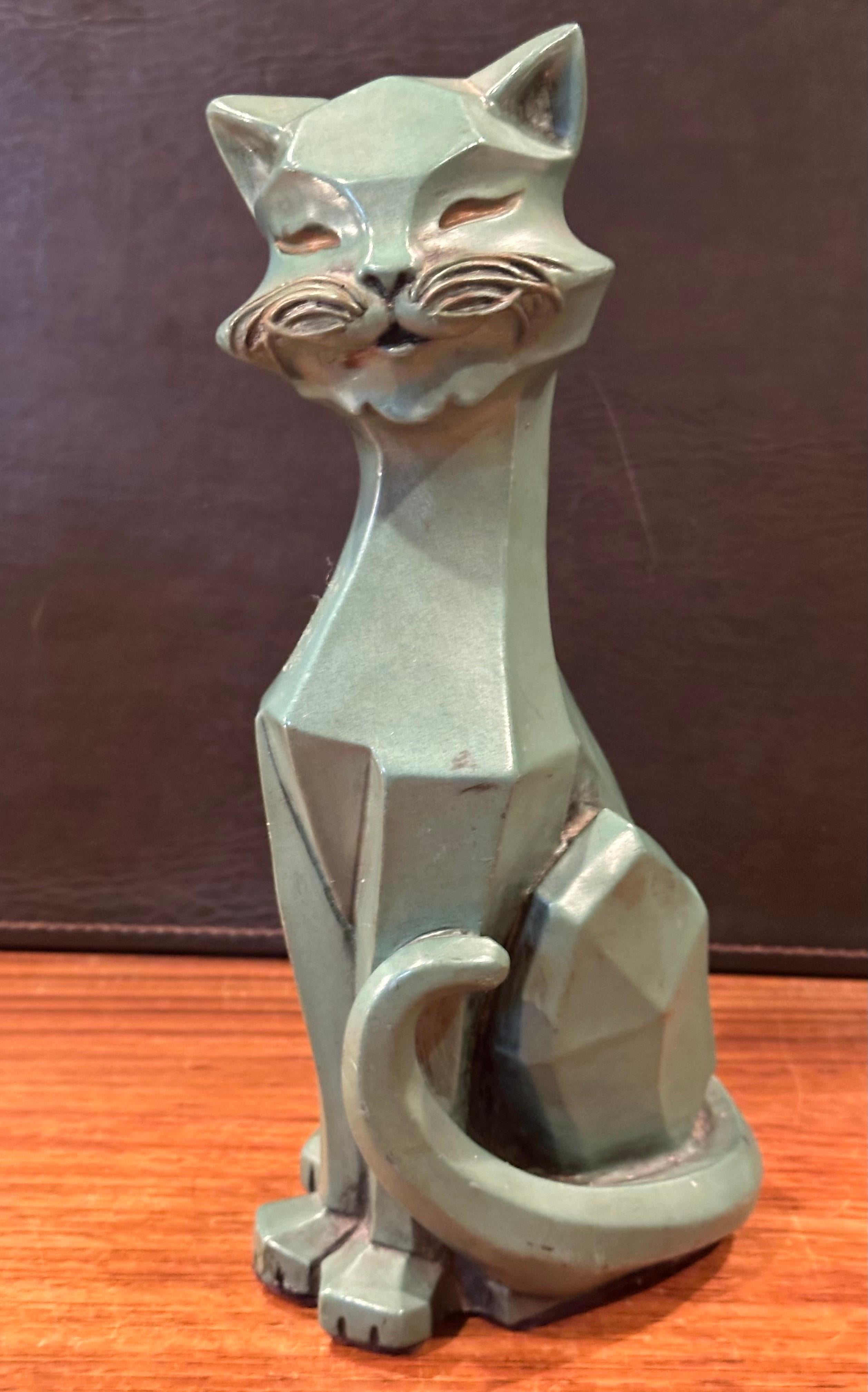 Coppia di sculture di gatti cubisti MCM di Universal Statuary Corp. in vendita 4