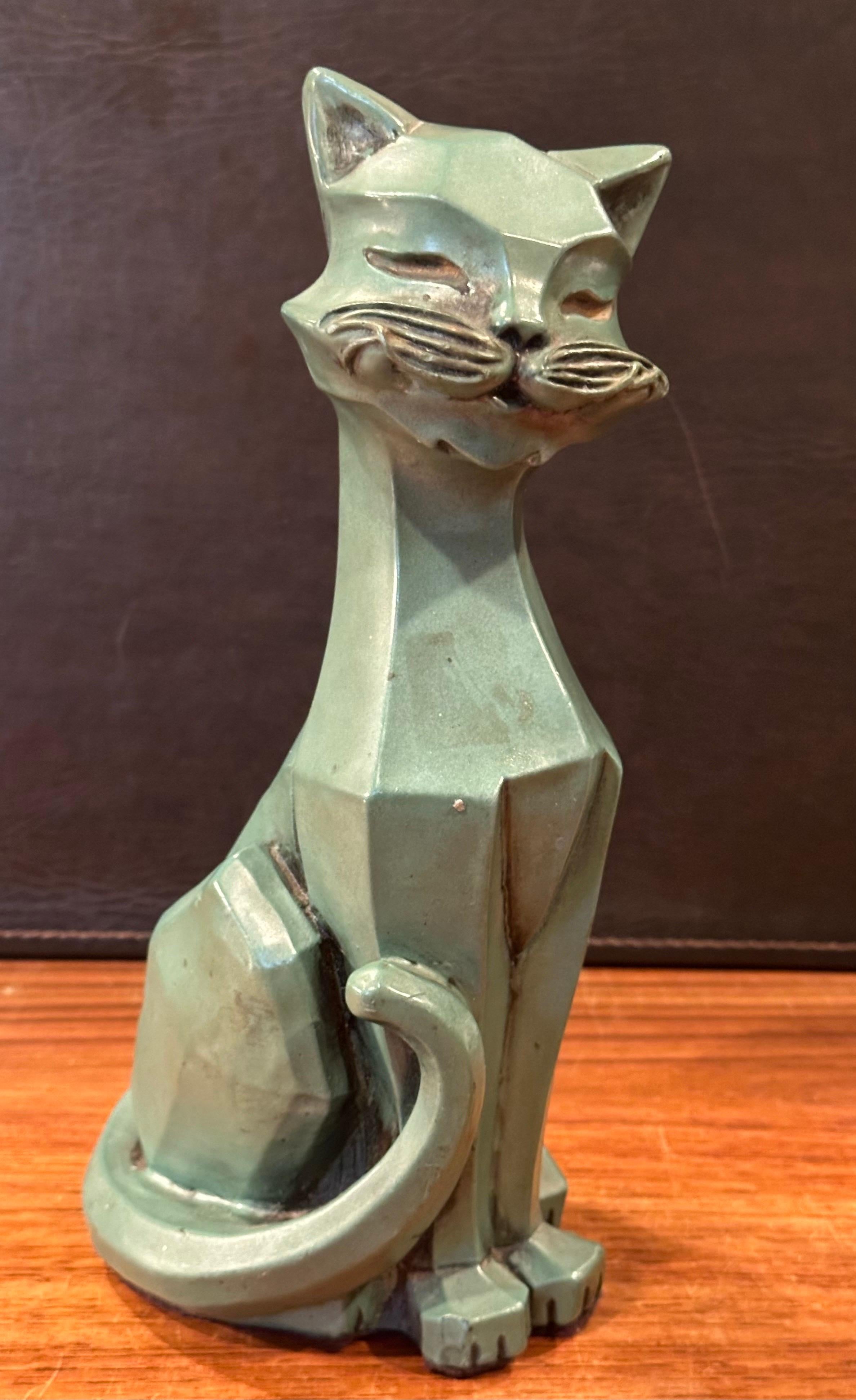 Coppia di sculture di gatti cubisti MCM di Universal Statuary Corp. in vendita 5