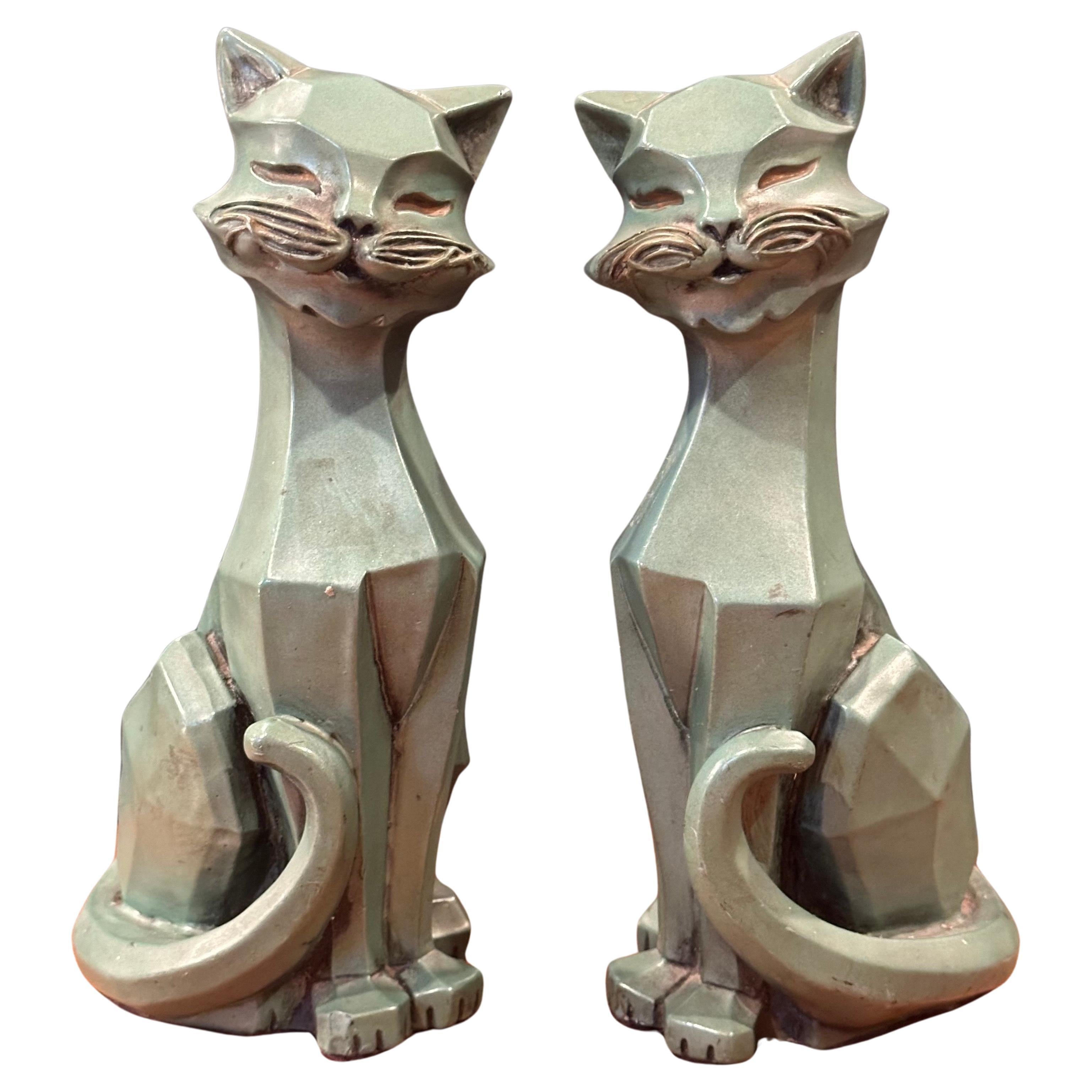 Coppia di sculture di gatti cubisti MCM di Universal Statuary Corp. in vendita 8