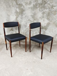 Pair of MCM Dining Chairs in Rosewood and Leather, Denmark 1960s