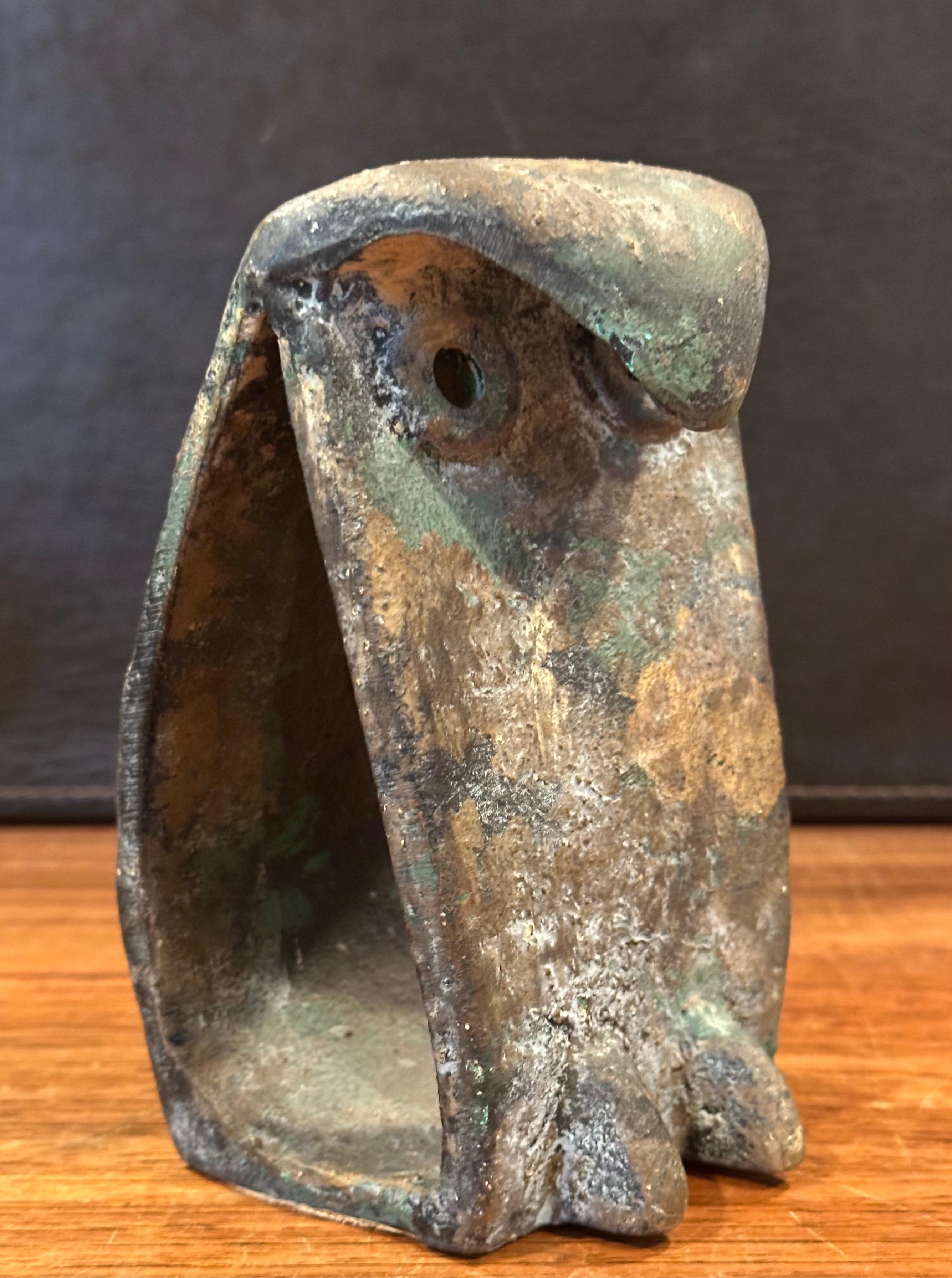 Pair of MCM Forged Iron Brutalist Owl Bookends In the Style of Isamu Noguchi For Sale 9