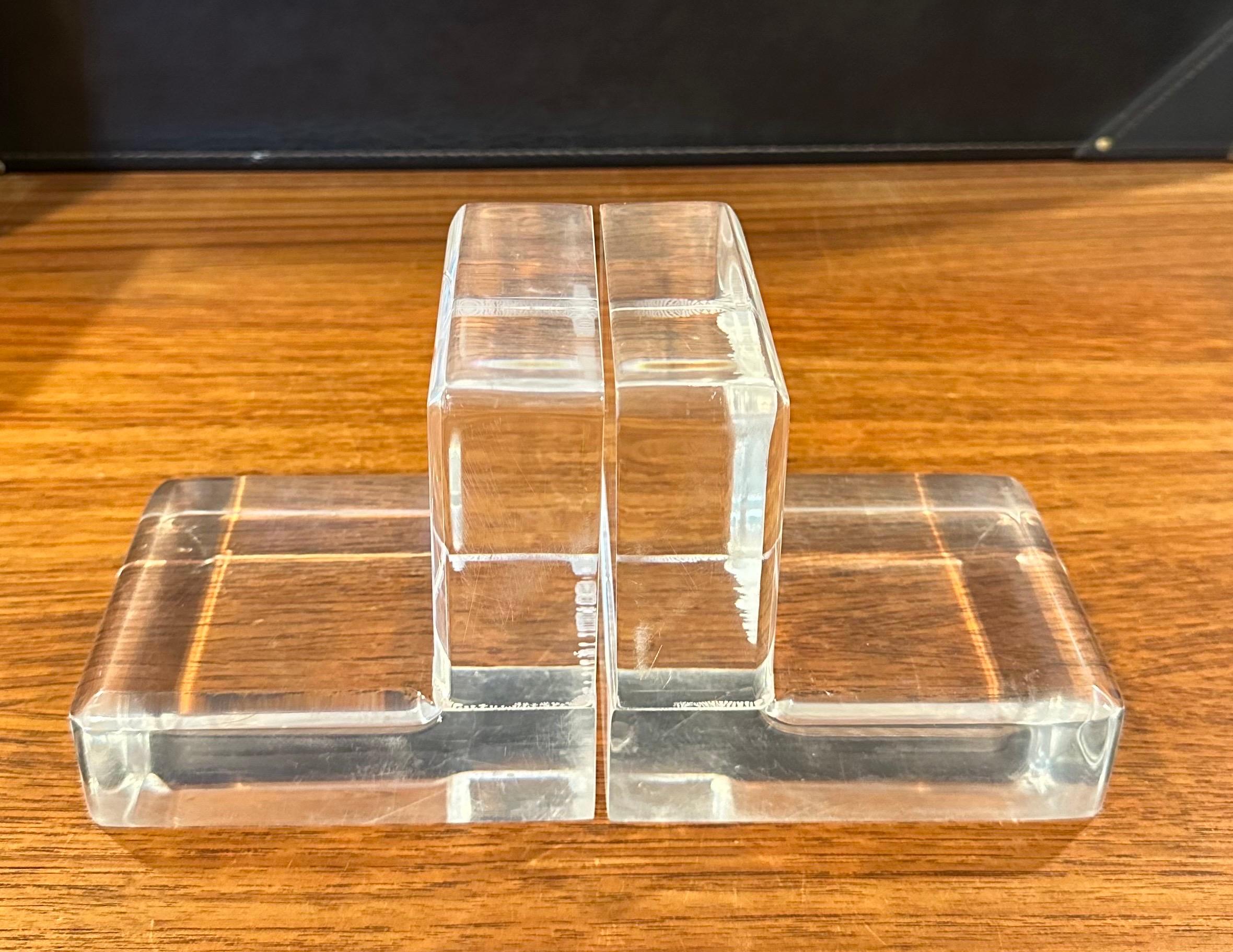 Lucite Coppia di fermalibri MCM a forma di 